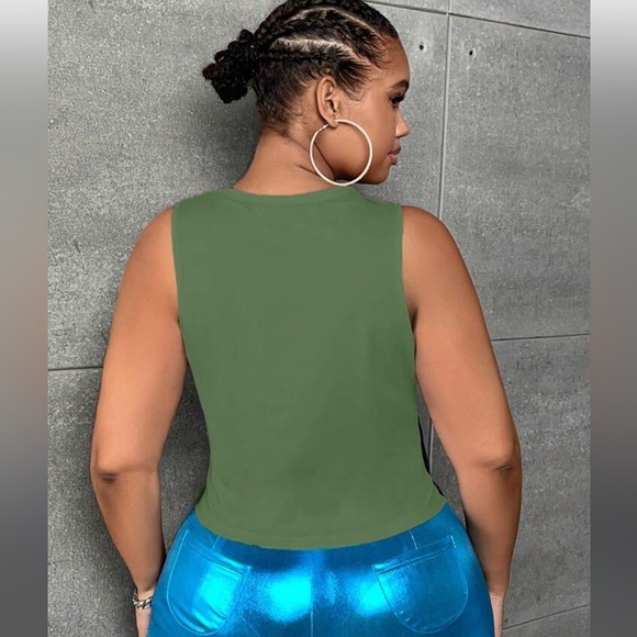 NWT SHEIN Tank Top Olive Bikini Body Heat Map Print - Picture 2 of 9